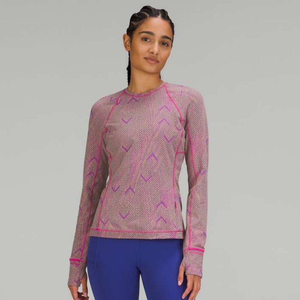 Lululemon Women's Its Rulu Run Long Sleeve Shirt *Jacquard - Pink/Multi